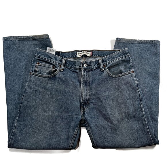 Levis 505 Regular Straight Leg 36 x 29 Blue Jeans Mens Denim Actual 36 x 27 - Picture 4 of 12